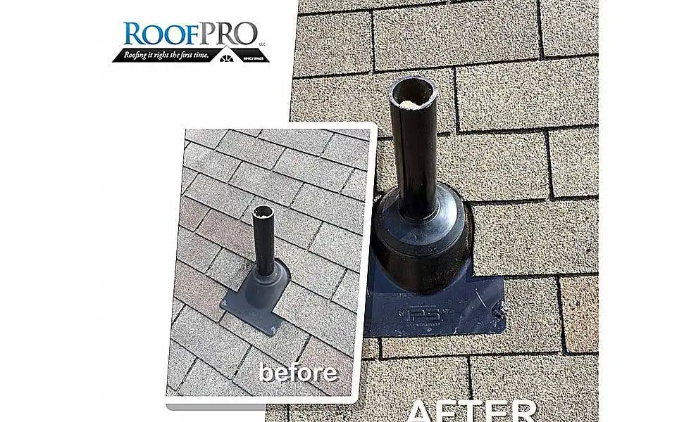 pipe collar installation before and after