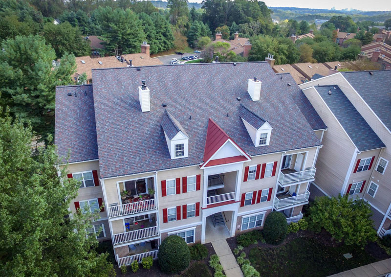 Apartment complex with HOA replaced roof