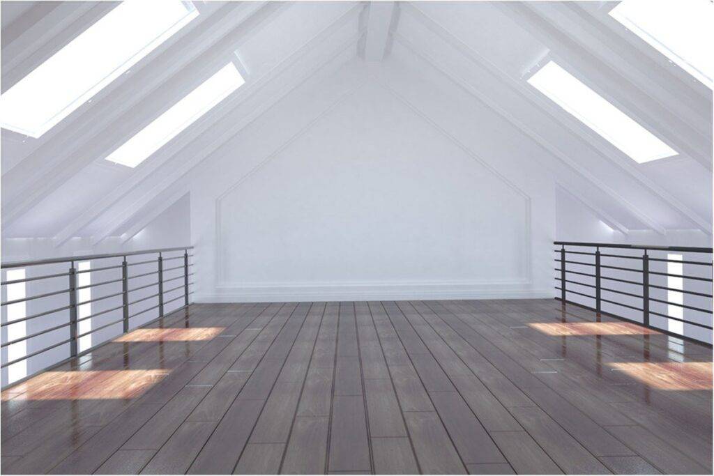 skylight in upstairs loft of house