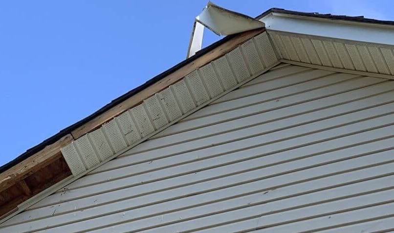 storm damage soffit rake metal