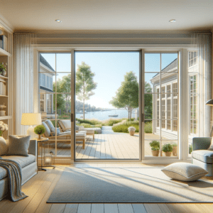 sliding glass windows on a maryland home living room