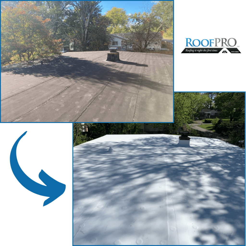 Maryland flat roof replacement before and after