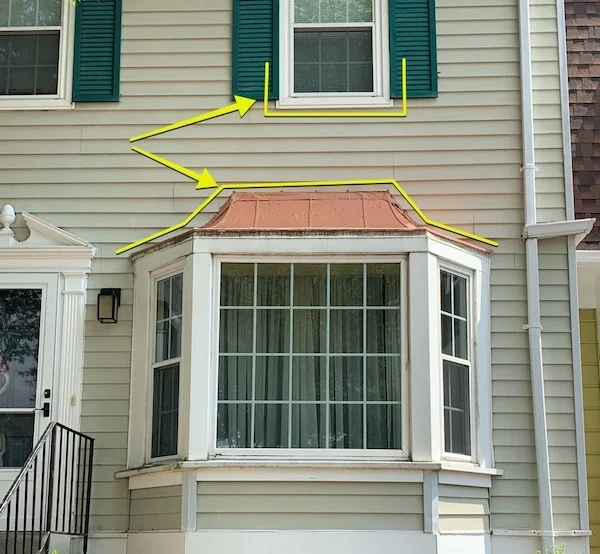 bay window leaking from top