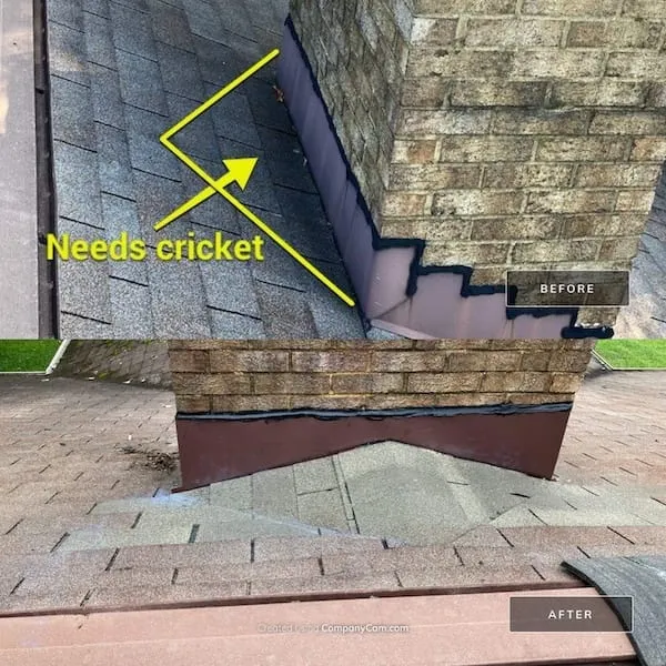 brick chimney leak cricket install