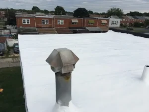 completed roof coating dundalk row home