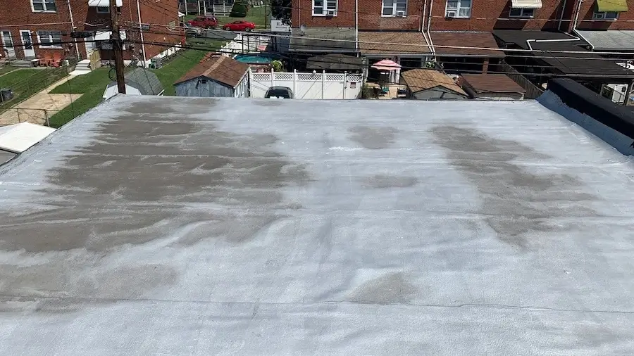 damaged leaking flat roof in dundalk md